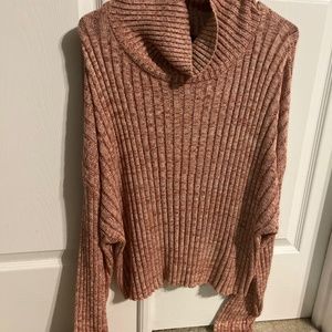 Rust-mixed colored crop sweater